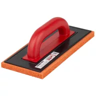   Szivacsos simító, Strend Pro Premium REDhand, fekete/piros, 28 × 14 × 1,8 cm, narancssárga finom szivacs, ABS műanyag, vakolat és fugázási munkákhoz