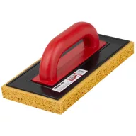   Szivacsos simító, Strend Pro Premium REDhand, fekete/piros, 28 × 14 × 3,0 cm, sárga extra finom szivacs, ABS műanyag, vakolat és fugázási munkákhoz