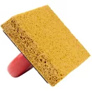 Szivacsos simító, Strend Pro Premium REDhand, fekete/piros, 28 × 14 × 3,0 cm, sárga extra finom szivacs, ABS műanyag, vakolat és fugázási munkákhoz