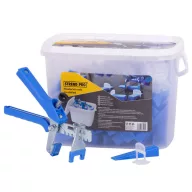   Szintezőkészlet, Strend Pro, LS515 kezdőkészlet, 100 db 1,5 mm-es távtartó, 100 db ék, fogóval, csempéhez és padlólaphoz