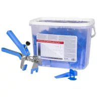   Szintezőkészlet, Strend Pro LS520 kezdőkészlet, 100 db 2 mm-es távtartó, 100 db ék, fogóval, csempéhez és padlólaphoz