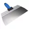 Spatula, Kubala 0547 G-15, kék/fekete nyél, 25 cm, rozsdamentes acél lap, 2K műanyag markolat, glettelő, gipszkartonhoz is