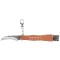 Gombász kés, Strend Pro MK003, 14/21 cm, természetes sörtékkel, acél penge, görbített, markolatán cm mérce