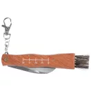 Gombász kés, Strend Pro MK003, 14/21 cm, természetes sörtékkel, acél penge, görbített, markolatán cm mérce