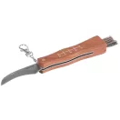 Gombász kés, Strend Pro MK003, 14/21 cm, természetes sörtékkel, acél penge, görbített, markolatán cm mérce
