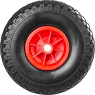   Talicska és kézikocsi kerék, Strend Pro Garden Handtruck 812 Bantam, fekete/piros, 4.10/3.50-4, 25 cm átmérő, 7 cm szélesség, tengelyfurat: 20 mm
