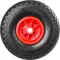 Talicska és kézikocsi kerék, Strend Pro Garden Handtruck 812 Bantam, fekete/piros, 4.10/3.50-4, 25 cm átmérő, 7 cm szélesség, tengelyfurat: 20 mm
