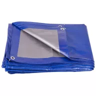   Takaróponyva, Strend Pro Garden Profi, 3 x 4 m, 140 g/m2, kék, víz-, penész-, szakadásálló, UV-álló, erősített szegély, korróziógátló fülek