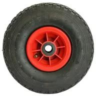   Molnárkocsi kerék, Massag Massmover 260 molnárkocsihoz, fekete/piros, átmérő: 25,5 cm, szélesség: 8 cm, felfújható, műanyag felni