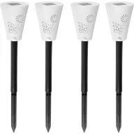   Napelemes kerti lámpa, Strend Pro Garden Sargas, fehér, 7 x 35 cm, 4 db, 2 LED, 2 üzemmód: színes/fehér, akkumulátoros, lepke és virág árnyékhatás