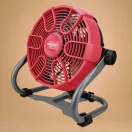 Hordozható ventilátor, Worcraft CJF-S20Li ShareSYS, piros/szürke, akkumulátoros, 26 W, átmérő: 23 cm, 2 sebességfokozat, 20 V Li-Ion, akkumulátor és töltő nélkül
