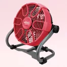 Hordozható ventilátor, Worcraft CJF-S20Li ShareSYS, piros/szürke, akkumulátoros, 26 W, átmérő: 23 cm, 2 sebességfokozat, 20 V Li-Ion, akkumulátor és töltő nélkül