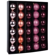   MagicHome karácsonyi gömbok, 30 db, réz-rózsaszín, mix, karácsonyfára, 6 cm