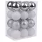MagicHome karácsonyi gömbök, 24 db, fehér-ezüst, mix, karácsonyfára, 6 cm