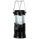 Kempinglámpa, Strend Pro Camping CL102, fekete, 9,3 × 16,5 cm, LED, 80 lm, 1200 mAh, lánghatás, akkumulátoros, szolár töltés, USB kimenet