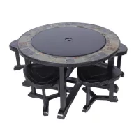 Strend Pro Grill fém tűzrakóhely 4 székkel - 105x75cm