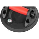 Tapadókorongos üvegtartó, Strend Pro, fekete/piros, átmérő: 20 cm, 1 tapadókorong, 150 kg teherbírás, vákuumos, beépített manométer