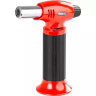   Gázégő, Strend Pro 400 Piezo Mini, piros/fekete, 0,5 kW, 12 x 3 x 15,5 cm, piezo gyújtás, flambírozó, utántölthető, Propán-Bután patronos, 1300 °C, 20 mm fúvóka