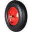 Talicskakerék, Strend Pro Garden, Premium Fortis, fekete/piros, felfújható, 39 cm átmérő, 9 cm szélesség, tengellyel