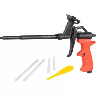  Purhab kinyomópisztoly, Strend Pro Premium PTFE-S02, fekete/piros, 190 mm, alumínium test, rozsdamentes acél fúvóka, toldalékokkal, kézi