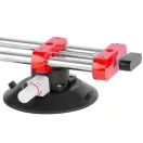 Tapadókorongos üvegtartó, Strend Pro, átmérő: 15 cm, 2 tapadókorong, 150 kg teherbírás, alumínium, gumi, 2 kupolás csempeszintező