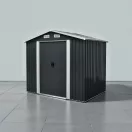 Kerti ház, Strend Pro Garden, 236 × 174 × 206 cm, antracit, fémlemez, korrózióálló, dupla tolóajtó, 4 szellőzőnyílás, horganyzott keret, opcionális padlószerkezet