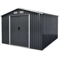   Kerti ház, Strend Pro Garden, 301 x 303 x 214 cm, antracit, korrózióálló fémlemez, 20%-kal vastagabb lemez, dupla tolóajtó, 4 szellőzőnyílás, horganyzott keret