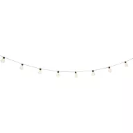   Napelemes kerti fényfüzér, Strend Pro Garden, izzó alakú, 10 LED, 2,7 m + 3 m kábel, akkumulátoros, automatikus kapcsolás