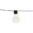 Napelemes kerti fényfüzér, Strend Pro Garden, izzó alakú, 10 LED, 2,7 m + 3 m kábel, akkumulátoros, automatikus kapcsolás