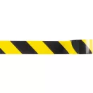 Figyelmeztető szalag, Strend Pro, sárga/fekete, 8 cm x 250 m, nem tapadó, polietilén (PE), beltéri/kültéri, akadályok, veszélyes területek jelölésére