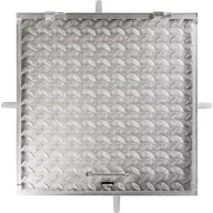   Fém aknafedlap, Strend Pro MC50, ezüst, 500 x 500 mm, zárható, lemezvastagság: 3 mm, csúszásgátló felület, UV-álló, 150 kg teherbírás
