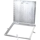 Fém aknafedlap, Strend Pro MC50, ezüst, 500 x 500 mm, zárható, lemezvastagság: 3 mm, csúszásgátló felület, UV-álló, 150 kg teherbírás