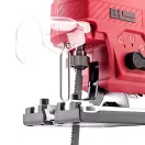 Akkumulátoros szúrófűrész, Worcraft CJS-S20LiBA ShareSYS, piros/fekete, 20 V Li-Ion, 850-3000 löket/perc, 0-45° állítható, akkumulátor és töltő nélkül
