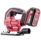 Akkumulátoros szúrófűrész, Worcraft CJS-S20LiBA ShareSYS, piros/fekete, 20 V Li-Ion, 850-3000 löket/perc, 0-45° állítható, akkumulátor és töltő nélkül