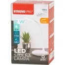 Asztali lámpa, Strend Pro, 43 × 13 × 12 cm, fehér, fényerő-szabályozható, meleg fény (2500–2700 K), USB-C, akkumulátoros, 2 W, flexibilis kar