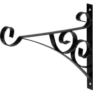   Virágtartó konzol, Strend Pro Garden, fekete, 25 × 30 cm, acél, falra csavarozható
