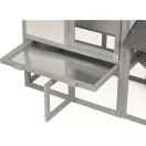 Nyúlketrec, Strend Pro Garden, szürke, 147 × 54 × 85 cm, fából készült, nyitható tetővel, kifutóval, rámpával, ajtókkal és zárakkal, szellőző falak, dróthálós kifutó