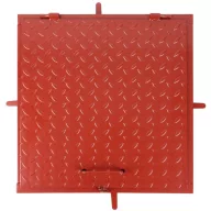   Fém aknafedlap, Strend Pro MC50, bordó, 500 x 500 mm, zárható, lemezvastagság: 3 mm, csúszásgátló felület, UV-álló, 150 kg teherbírás