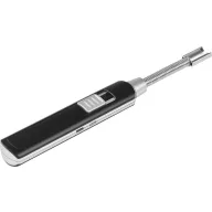   Elektromos plazma öngyújtó, Strend Pro Flexi, fekete/ezüst, 21 cm, szélálló, rugalmas nyakú, akkumulátoros, USB-n tölthető