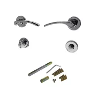   Ajtókilincs garnitúra, Violetta WC Standard, 8, 5 / 7 mm, ezüst, WC-záras (TC22100631)