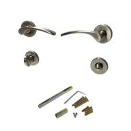   Ajtókilincs garnitúra, Violetta WC Standard, 8, 5 mm, ezüst, WC-záras (TC22100661)