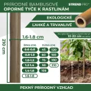 Növénytámasz, Strend Pro Garden, bambusz, magasság: 210 cm, átmérő: 1,6–1,8 cm, 10 db-os csomag