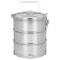 Tárolódoboz szett, MagicHome SS682, ezüst, 3 db, 3600 ml (3 x 1200 ml), 168 x 265 mm, kerek, rozsdamentes acél, hőtartó