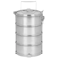   Tárolódoboz szett, MagicHome SS682, ezüst, 4 db, 4800 ml (4 x 1200 ml), 168 x 326 mm, kerek, rozsdamentes acél