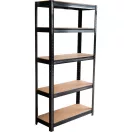 Műhelypolc, Strend Pro Racks, antracit, 180 x 90 x 40 cm, 5 polcos, acél, MDF polclapok, állítható polcmagasság