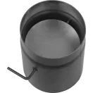 Füstcső, V.A.P.K. HS K0250/150/2, fekete, 25 cm / 150 mm, csappantyúval, rövid húzókarral, DC01 acéllemez, vastagfalú, lemezvastagság: 2,0 mm
