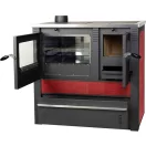Strend Pro PANONIA fatüzelésű sparhelt, piros, sütővel, 10,54 kW, 51 × 90 × 85 cm, bal oldali füstcső kimenet, átmérő: 120 mm