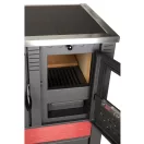 Strend Pro PANONIA fatüzelésű sparhelt, piros, sütővel, 10,54 kW, 51 × 90 × 85 cm, bal oldali füstcső kimenet, átmérő: 120 mm
