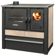   Strend Pro PANONIA fatüzelésű sparhelt, bézs, sütővel, 10,54 kW, 51 × 90 × 85 cm, bal oldali füstcső kimenet, átmérő: 120 mm