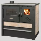 Strend Pro PANONIA fatüzelésű sparhelt, bézs, sütővel, 10,54 kW, 51 × 90 × 85 cm, bal oldali füstcső kimenet, átmérő: 120 mm